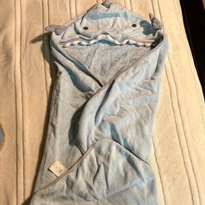 Cloud Island Soft Blue Baby Towel